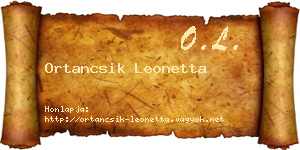 Ortancsik Leonetta névjegykártya